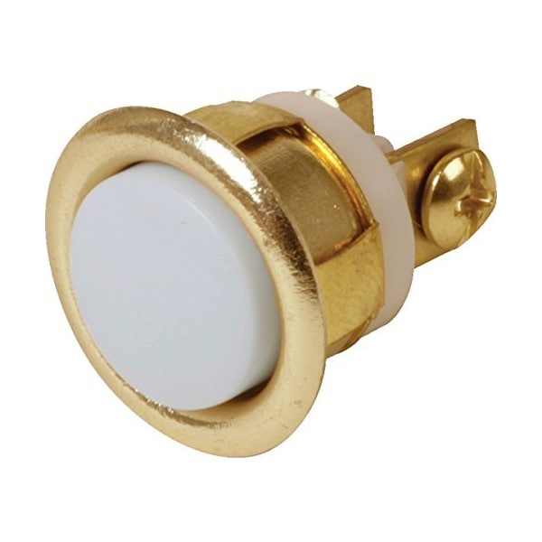 Newhouse Hardware Round Lighted Wired Replacement Door Chime Push Button, Clear Rim with White Center FMBL - main